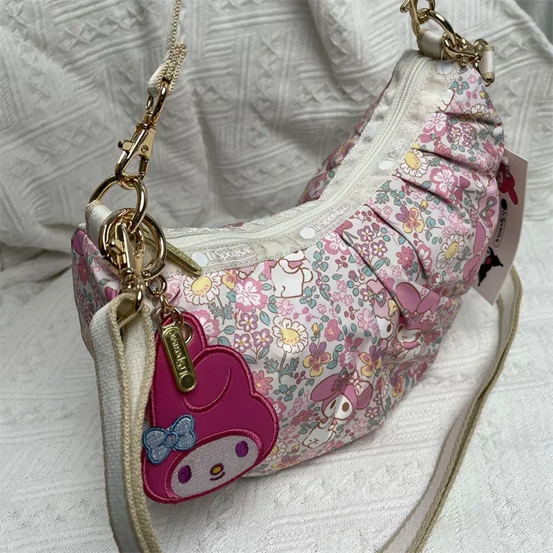 Lesportsacs Mymelody сумка через плечо для девочек тканевая аниме мультфильм ручная на