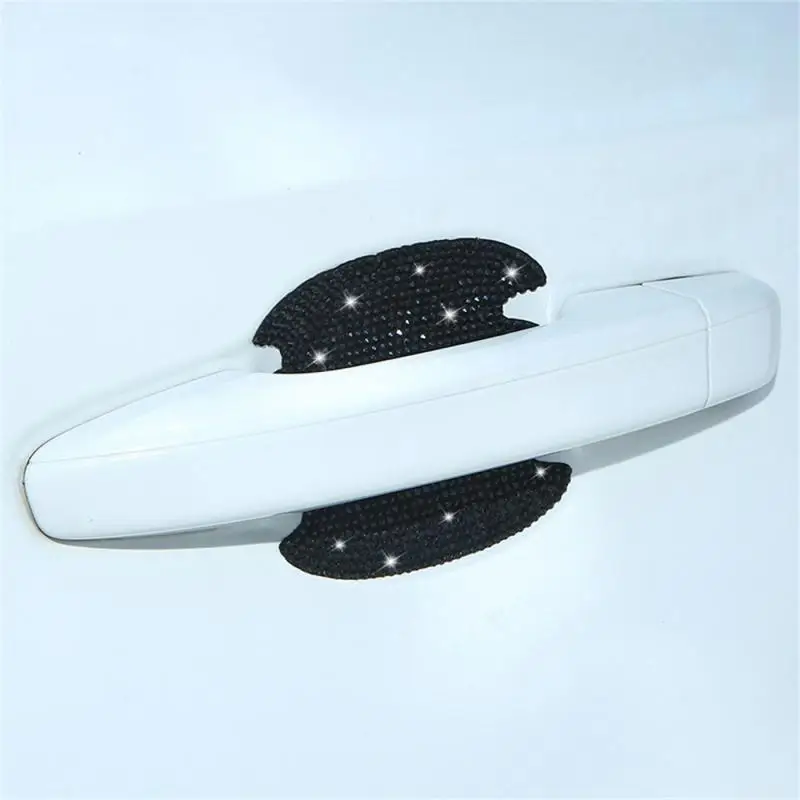 Auto Door Bowl Handle Reflective Bling Sticker Anti-scratch Protection Rhinestone Decals Styling Protector Stickers |