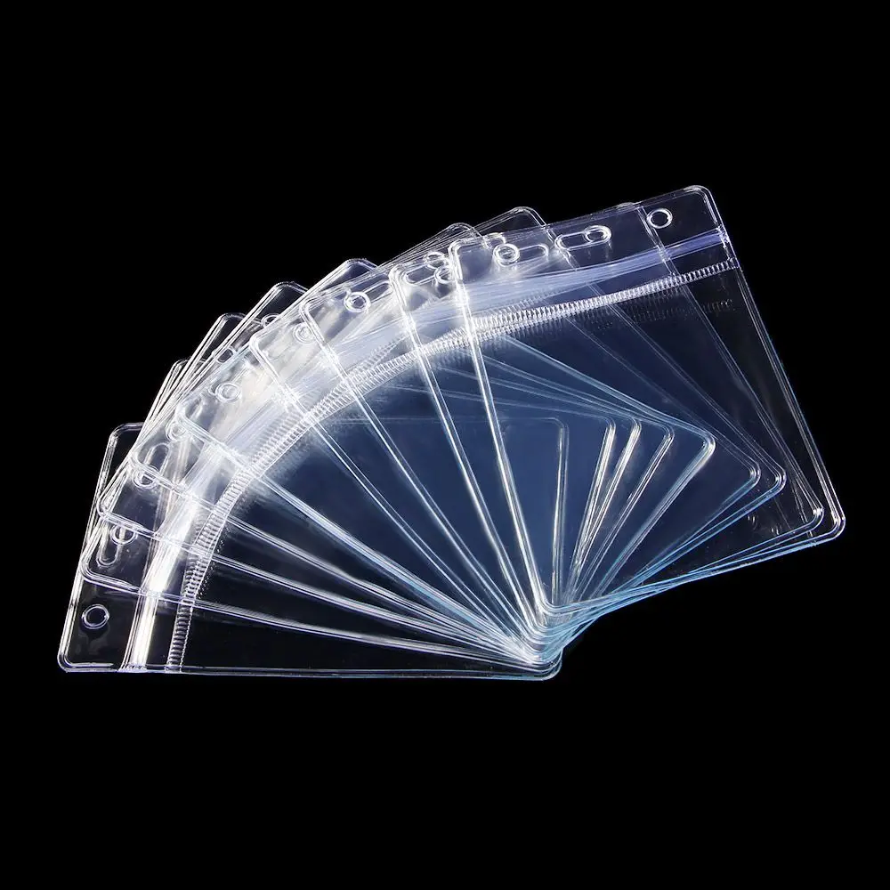 

Hot Transparent Clear PVC Plastic Pocket Zipper Badge Holder ID Card