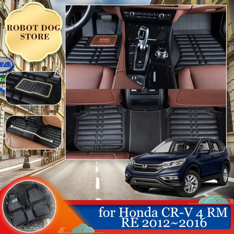 Автомобильный кожаный напольный коврик для Honda CR-V CRV 4 RM RE 2012 ~ 2016 2013 футов