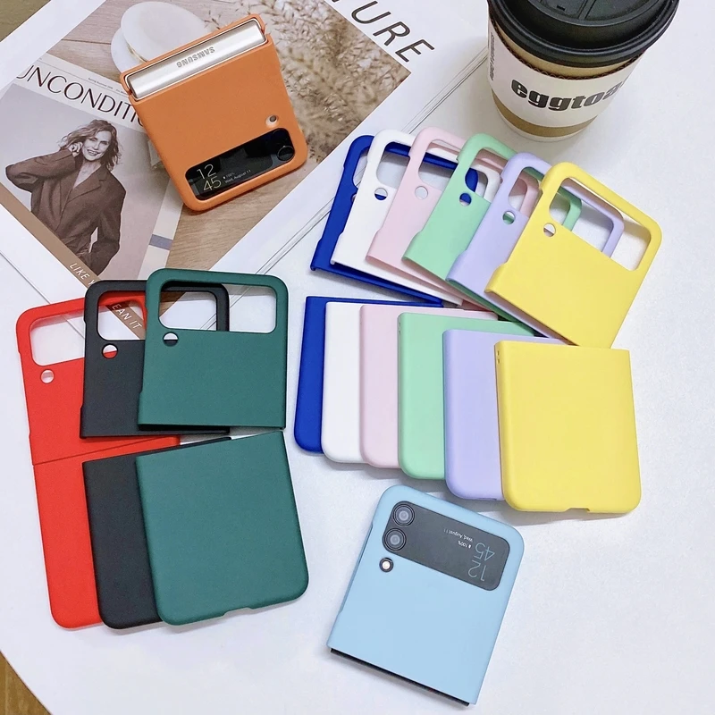 

Модный чехол карамельных цветов для телефона Samsung Galaxy Z Flip 3 ZFlip3 Z Flip4, защитный чехол, милый однотонный жесткий складной чехол из поликарбонат...