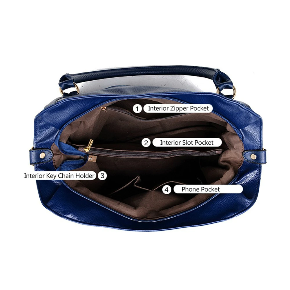 Designer Women Handbag Vintage Female PU Leather Bags Handbags Ladies Portable Shoulder Bag Office Ladies Hobos Bag Totes