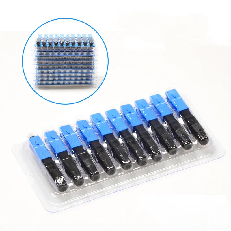 99% Success Embedded SC UPC Fiber Optic Fast Connector FTTH SM MM Fiber Optic SC Quick Connector Adapter Field Assembly