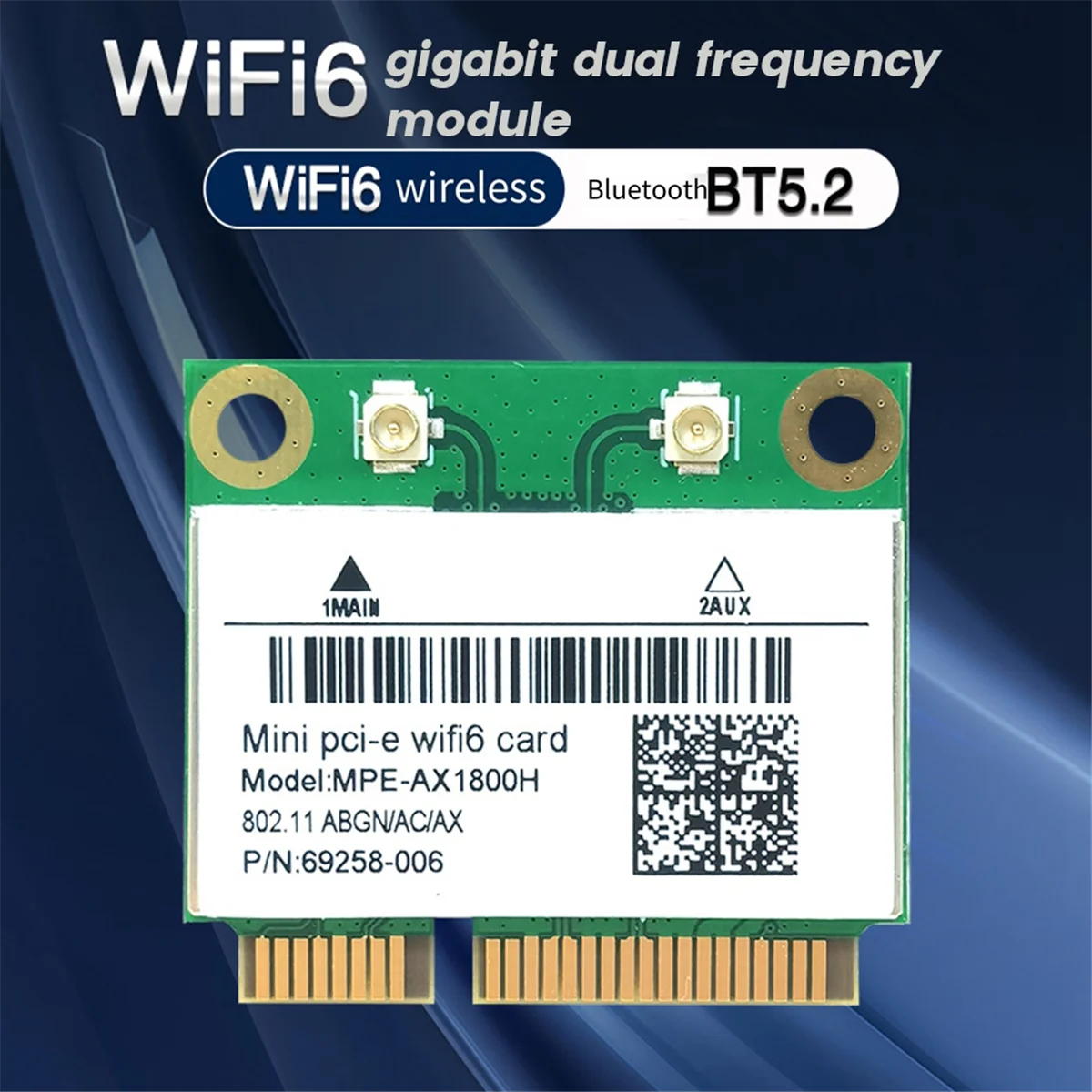 RTL8852BE WIFI6 карта AX1800M WiFi Bluetooth5.2 2 4 ГГц/5 ГГц двухдиапазонный Wi-Fi адаптер 802.11ax для