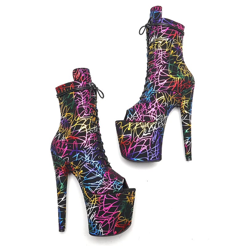 Leecabe  20CM/8inches Pole dancing shoes High Heel Pole Dance boots