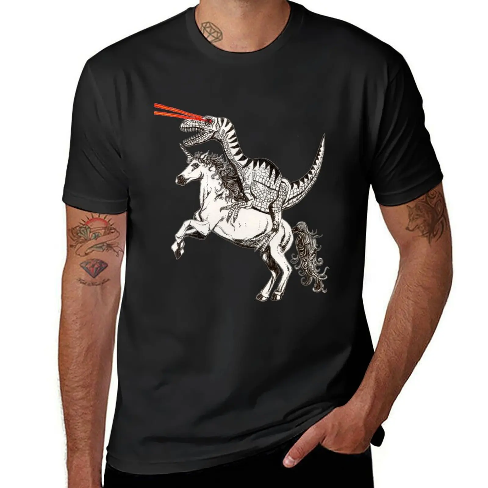 Футболка Raptor &amp Unicorn Мужская Быстросохнущий Топ лето