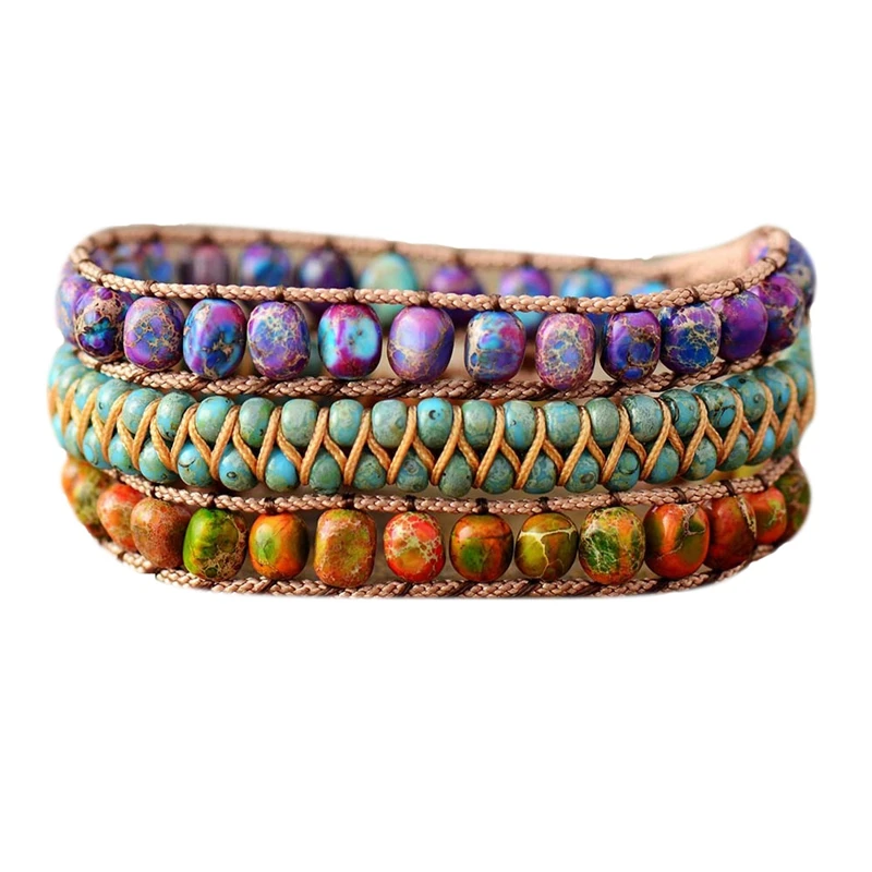 Великолепные браслеты из бисера с натуральным камнем яшма браслет женский для