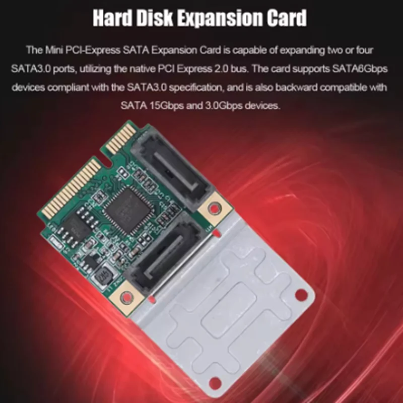Фото Карта расширения Mini PCI-E к SATA3.0 Конвертер M.2 PCI-E 2.0 B+M Key Карта расширения 2/4 SATA 3.0 SSD Карта адаптера №4