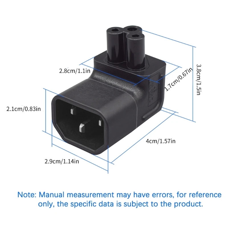 IEC320 C5 Преобразователь мощности IEC C14 Штекер на Женский Угол вверх/вниз Разъем 10A 250