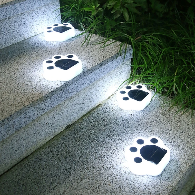 

Outdoor Solar Powered Garden Cat Paw Lawn Lights Solar Cute Cat Paw Ground Lamps LED Cat Paw Scene Light Landscape Light