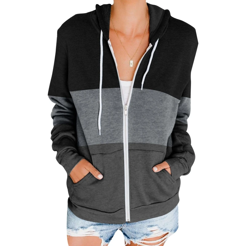 

Женская толстовка с капюшоном и разрезом, на молнии