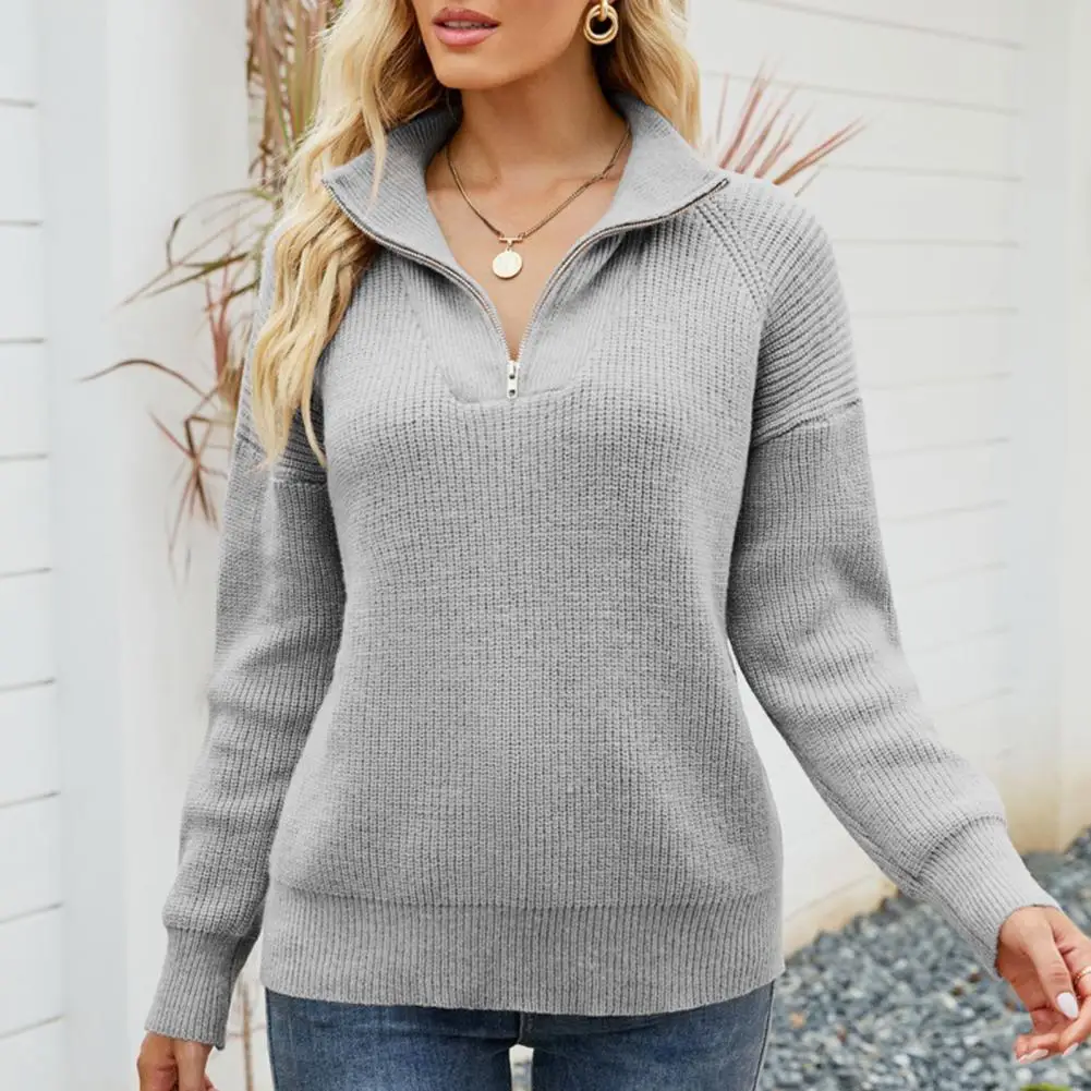 

Comfy Popular Autumn Winter Pure Color Casual Female Knitted Tops Skin-Touch Knitted Sweater Thickened Female Clothing