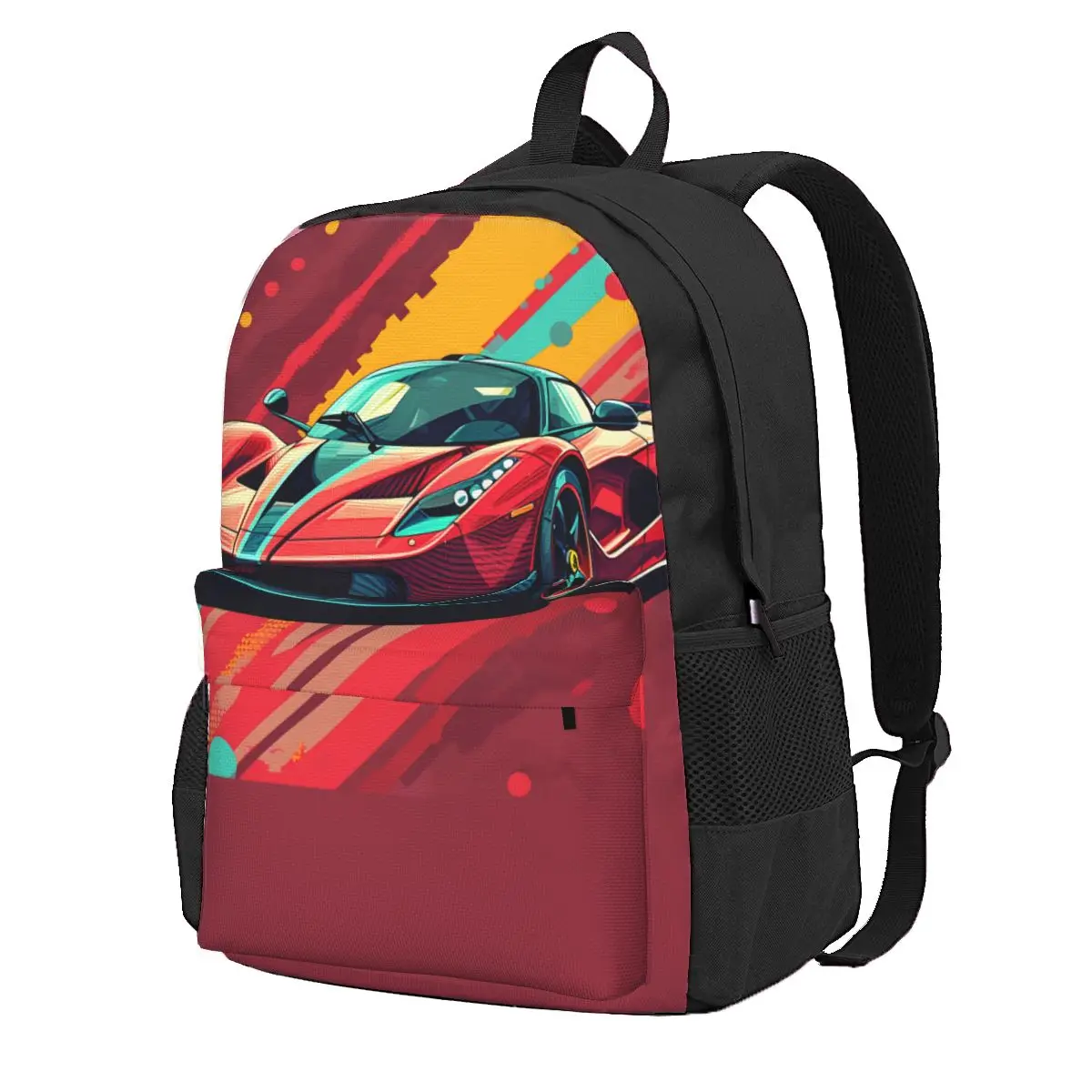 

Страстный спортивный рюкзак с машинкой, рюкзаки для подростков в стиле ретро с разноцветным узором, уличная одежда, школьные сумки, разноцветный дорожный рюкзак