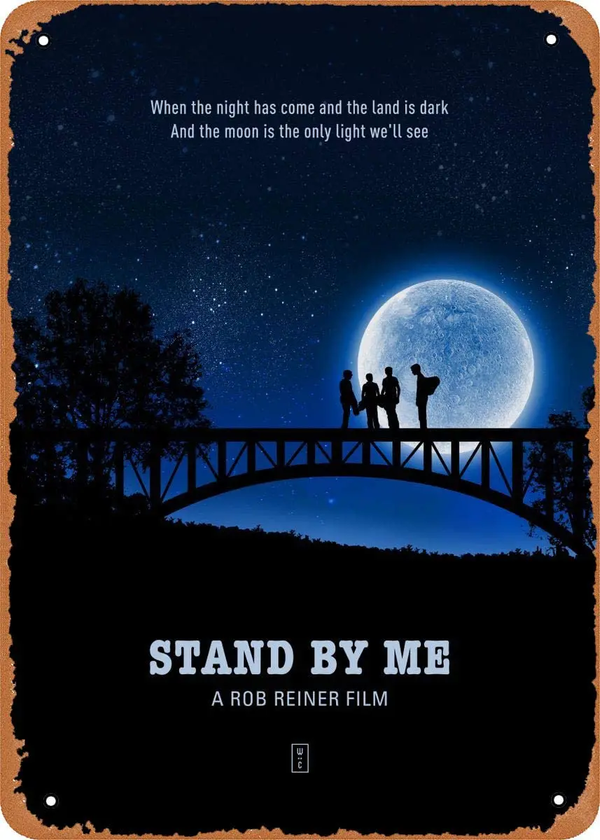 Минималистичный постер из фильма Stand by Me 8x12 дюймов винтажный металлический