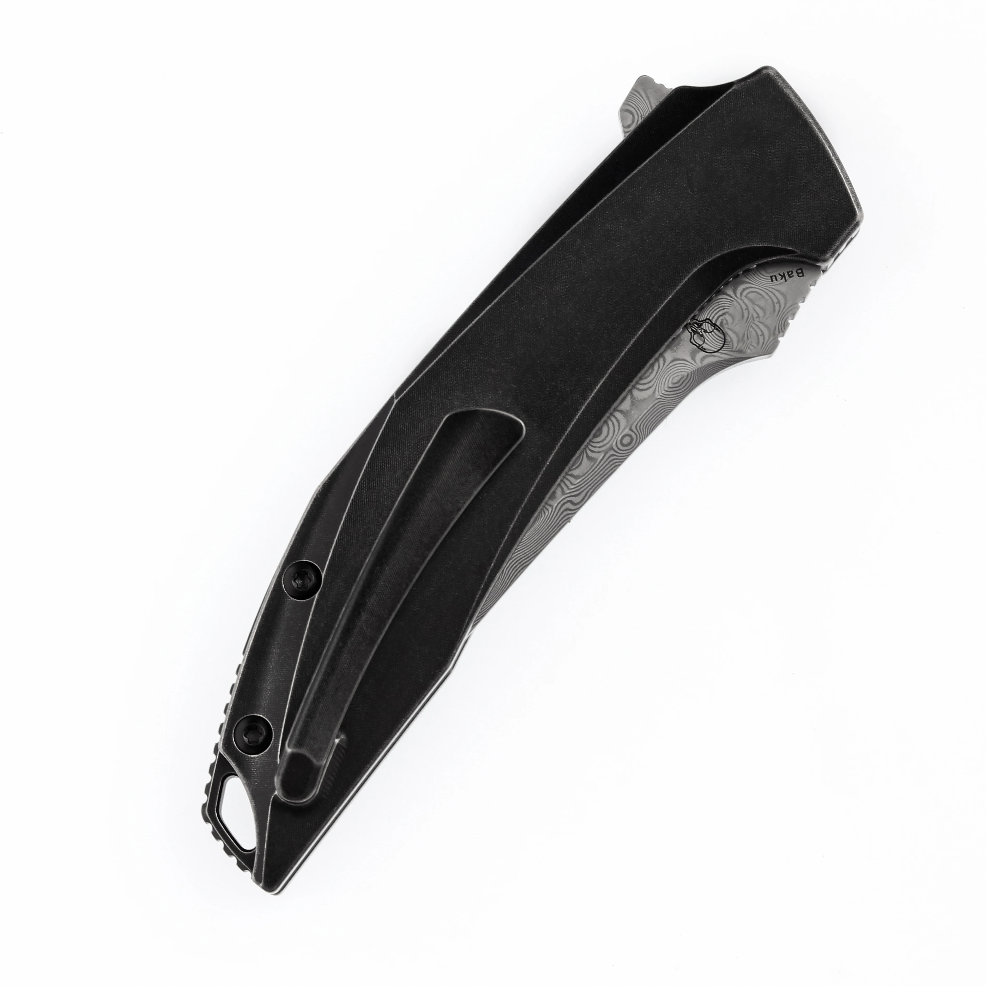 Складные ножи Kansept K1056 Baku DamascusCPM-S35VN с лезвием из стали CPM-S35VN и рукоятью с инкрустацией из титана и микартытимаскуса, разработанные Грегом Шобом. (art.: 3920dceddf028) - 3920dceddf028