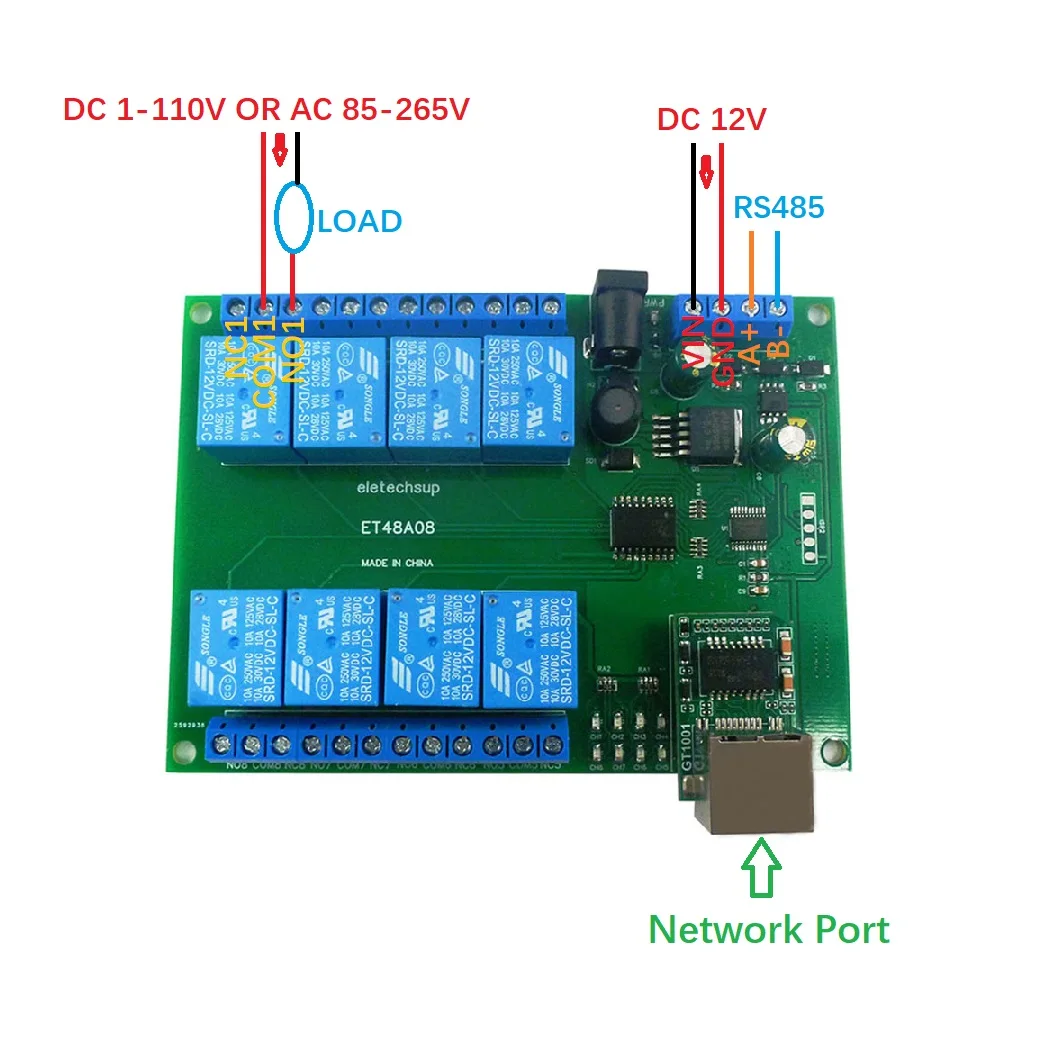 8ch сеть ethernet rs485 Многофункциональное реле Модуль modbus slave rtu tcp/ip uart коммутационная