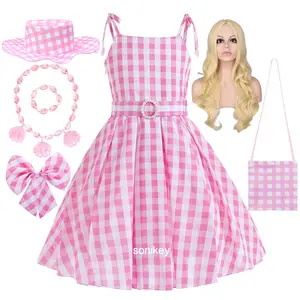 Costume de Barbie du film Margot pour femme, pantalon émaillé rose étoilé,  écharpe trempée, vêtements de fête d'Halloween et de carnaval pour femme,  sexy - AliExpress