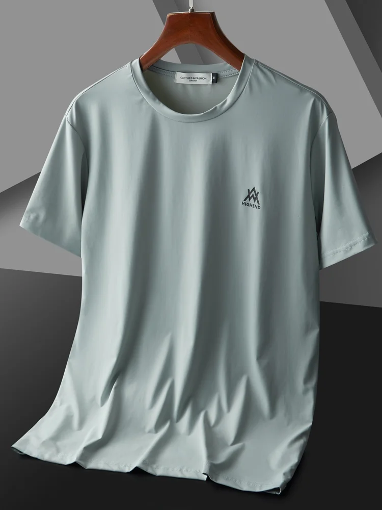 Футболка Romon из ледяного шелка с короткими рукавами мужская летняя тонкая