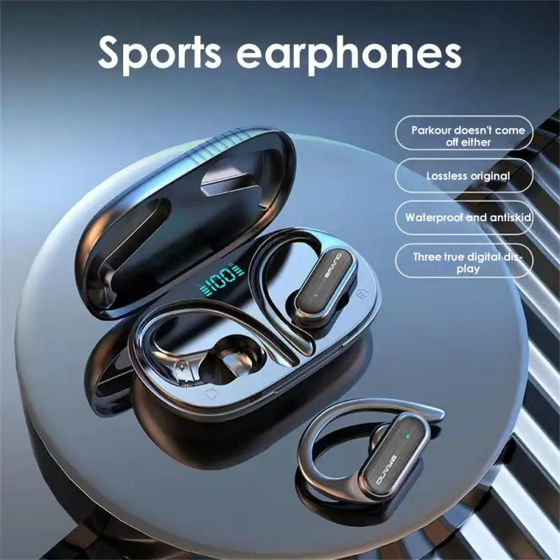 

Tws Hanging Ear Headphone Touch Control Wireless Headset With Charging Case Noise Reduction Hifi Sound Sports Earphone