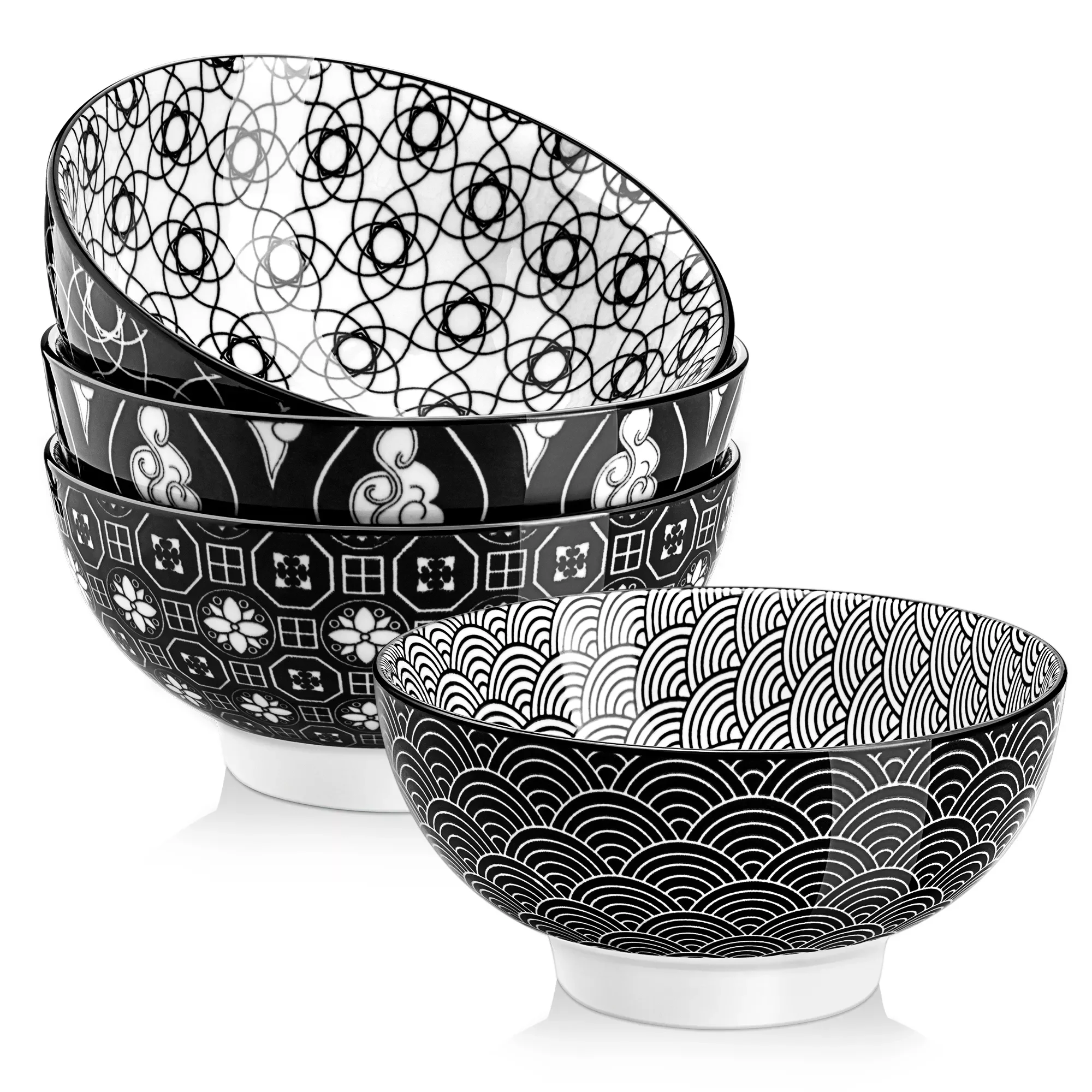 

Haruka 4/8/12 шт., 600 мл, зеркальные керамические чаши для хлопьев, риса/мороженого/супа/фруктов/лапши, Набор чашек