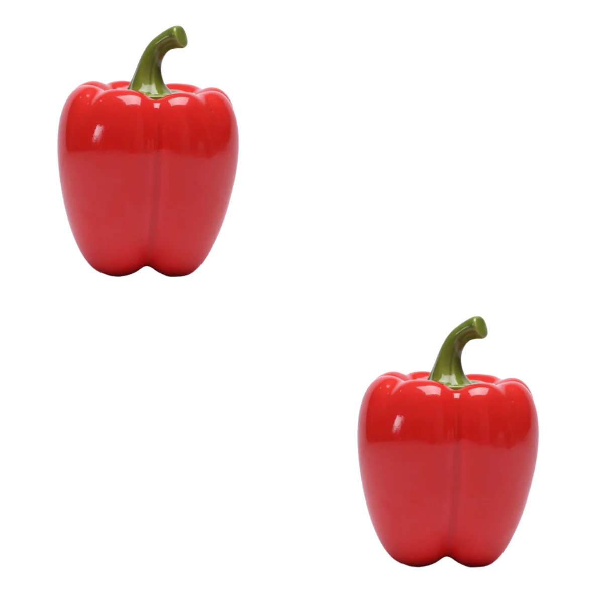 

2pcs Pepper Shaped Storage Jar Sealing Container Tea Storage Can Desktop Display Jar Ceramics Storage Container For Home Shop