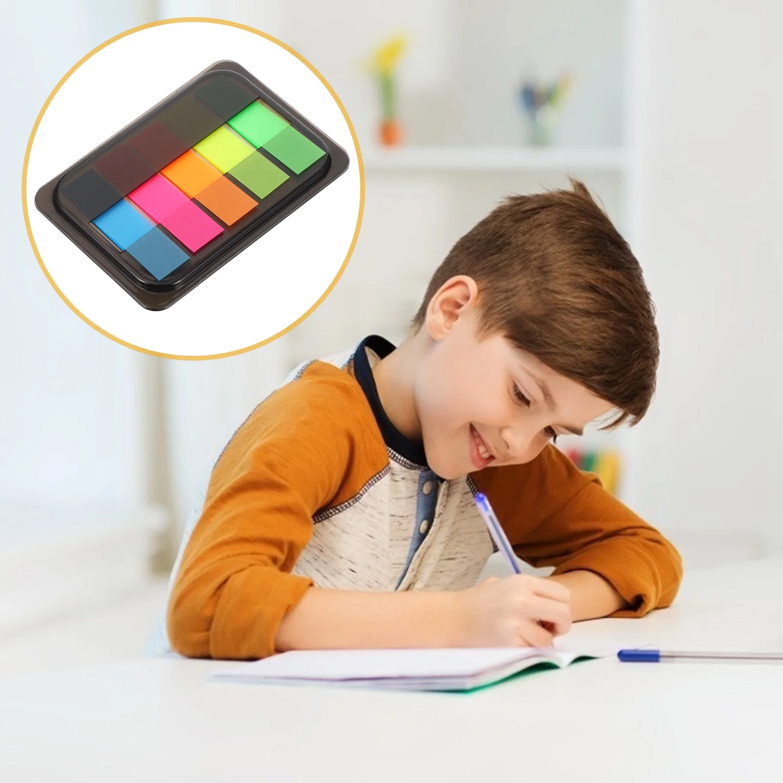 

5 Boxes Fluorescence Index Sticker Adhesive Stickers Writable Note Tabs The Pet Message Office accessories for Sticky notes