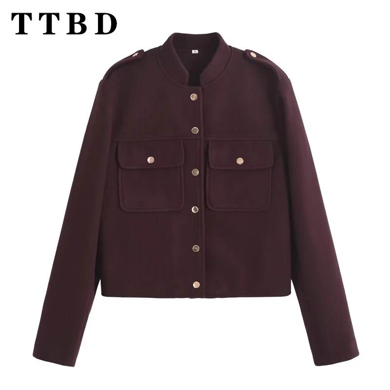 TTBD 2024 зимняя новая женская классическая верхняя куртка шикарное осеннее женское