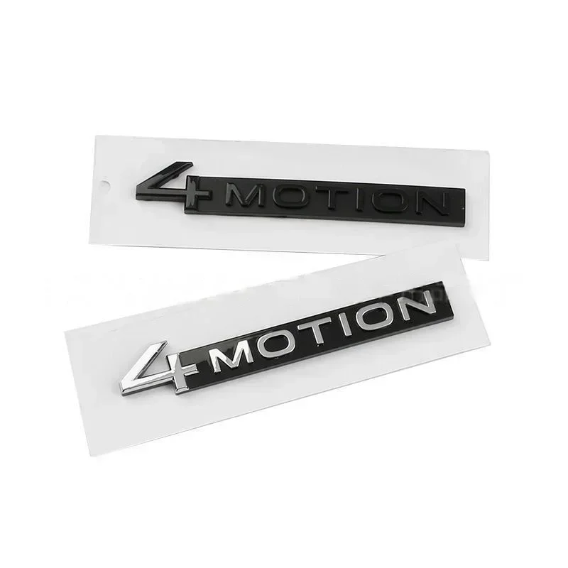 Фото Глянцевая черная эмблема 4MOTION для багажника, совместимая с некоторыми моделями VW, такими как Tiguan, Touareg, Golf, Passat - наклейка на заднюю крышку №2