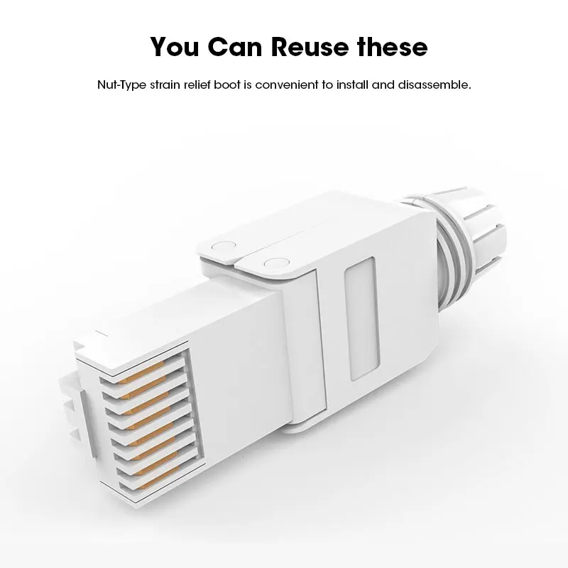Разъемы ZoeRax RJ45 Cat6A Cat7 Cat8 безинструментальные многоразовые экранированные