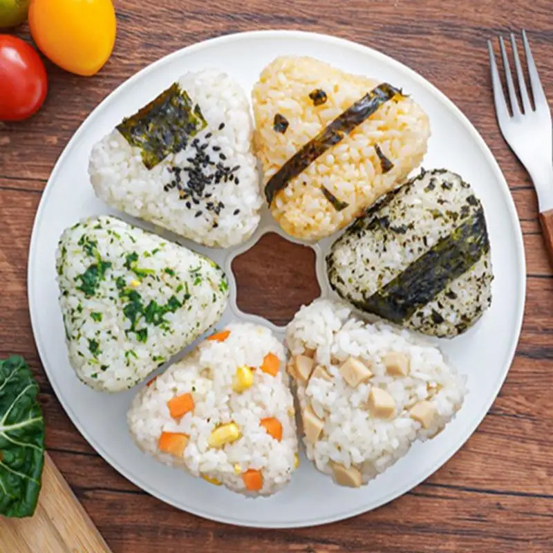 

Rice Ball Molds 6 Cavity Triangle Sushi Mold Able To Make Up To 6 Triangle Sushi At The Same Time Quickly For Children