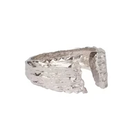 sterling silver tone niche design ring irregular bump texture dark cold style men and women jewelry accessories