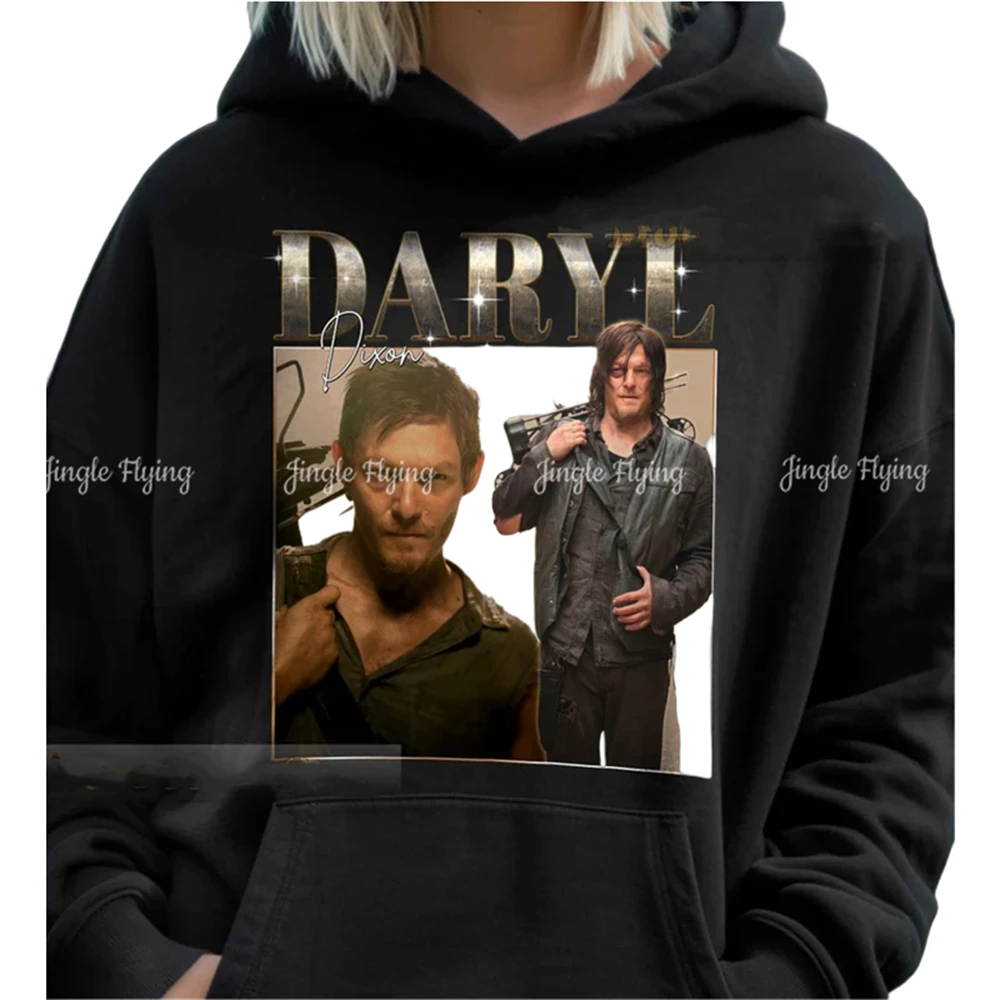 Толстовка унисекс в винтажном стиле с героями фильмов Дэрил Диксон рок