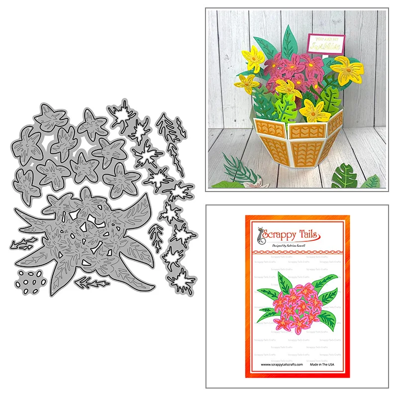 

Металлические Вырубные штампы с цветами и листьями для «сделай сам», альбом для скрапбукинга, бумажная открытка, украшение, ремесла, тиснен...