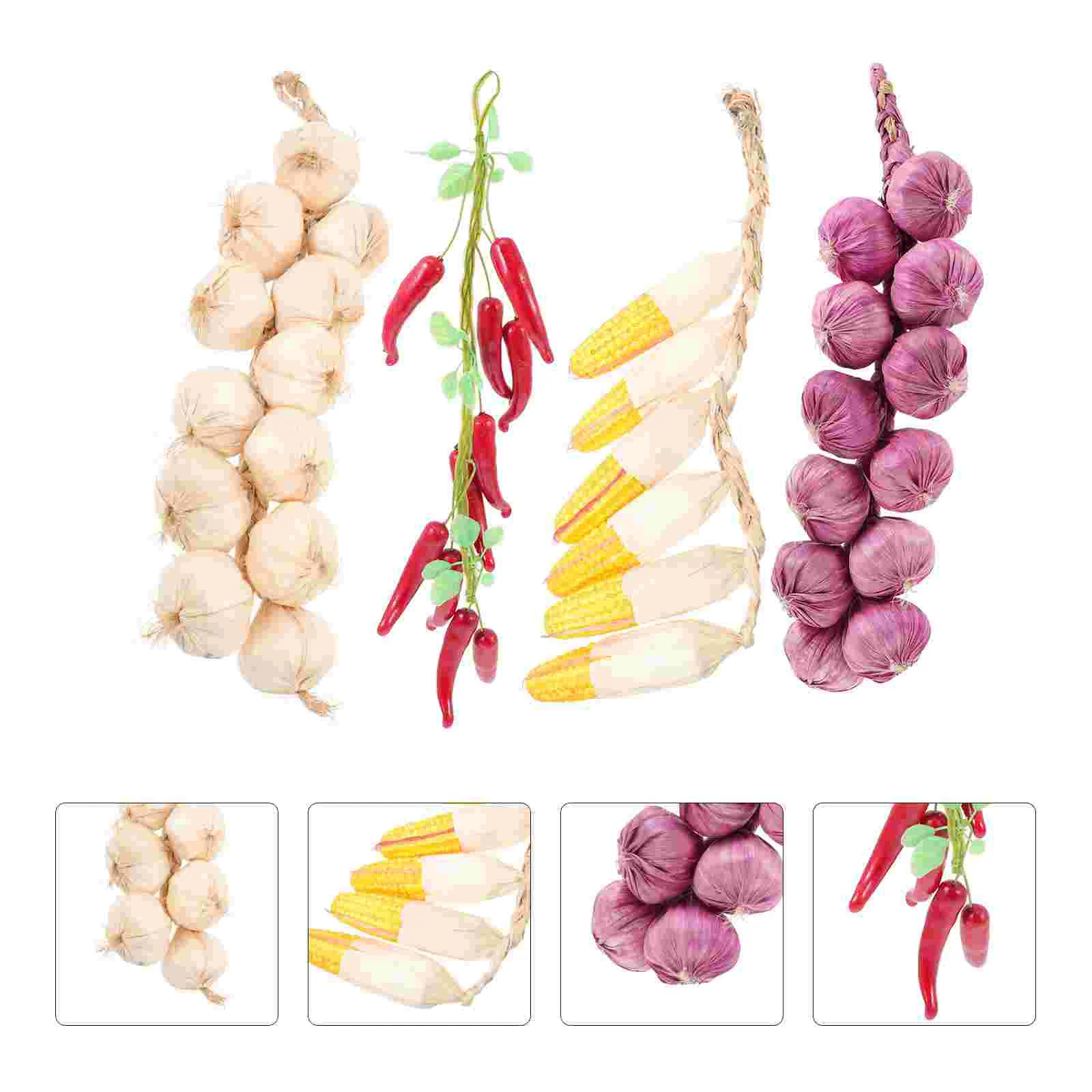 

Simulation Vegetables Artificial String Vegetables Artificial Chili Strings Hanging Corn Ornament Lifelike Fruit String