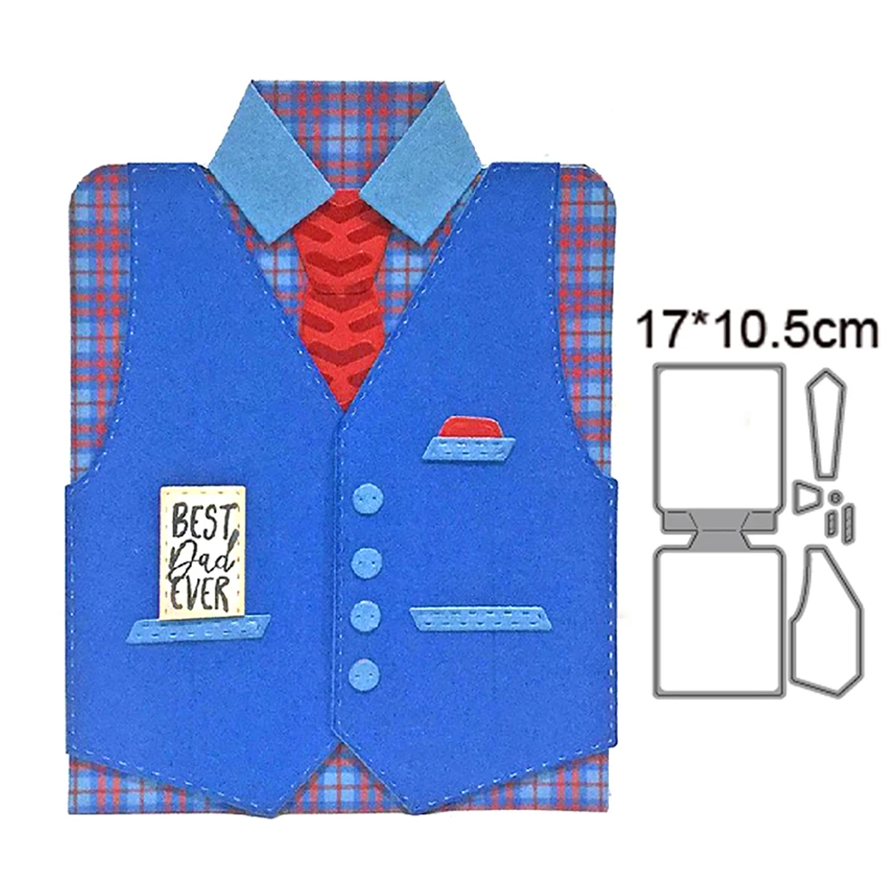 Men Shirt Tie Suit 2022 New Design Metal Cutting Dies Photo Album Craft Scrapbooking Clear Stamp Decoration