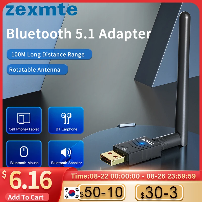 Zexmte USB Bluetooth 5.1 Adapt	