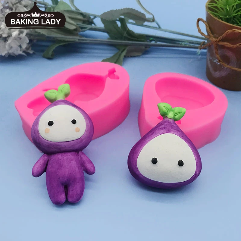 

Cartoon cute onion head baby silicone mold vegetable diy clay plaster fondant chocolate cake decoration baking mold