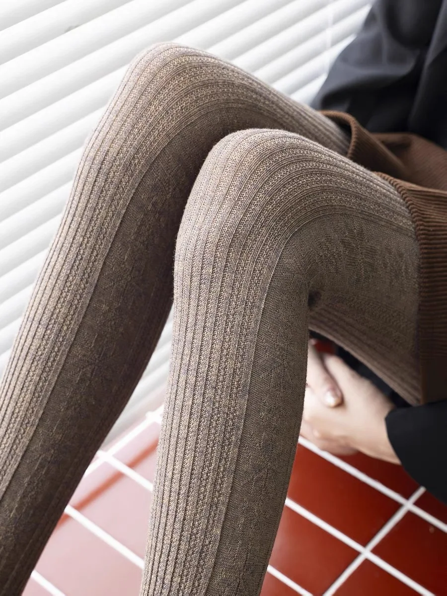 Весенне-осенние женские винтажные вязаные леггинсы в японском стиле Mori Girls со