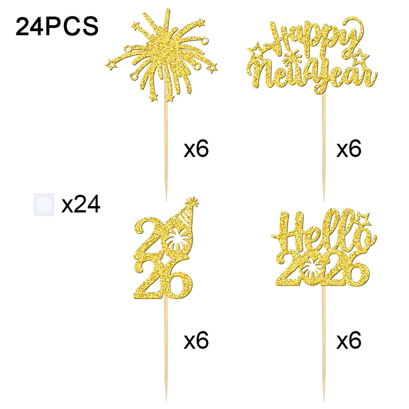 

YOMDID Топперы для кексов 24 шт. Новогодний