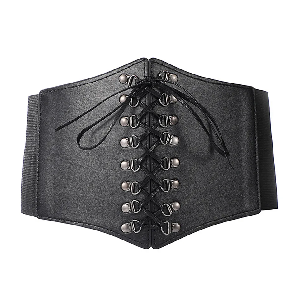 

New Corset Wide PU Leather Slimming Body Shaper Belts Waistband Waist Underbust Corset Belt Body Accessories Punk Belt Female