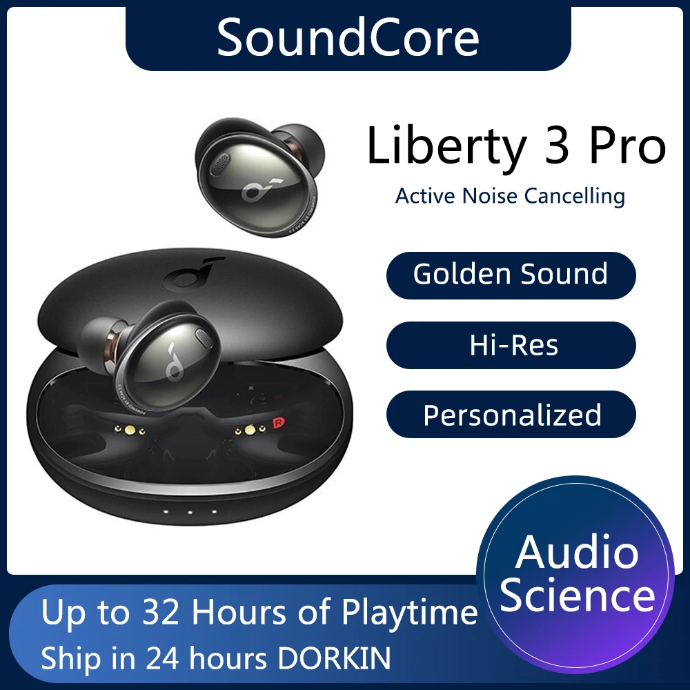 

【Hot Sale】Soundcore Liberty 3 Pro TWS Bluetooth Earphone True Wireless Earbuds ANC Hi-Res Audio 6 Mics for Call Headset