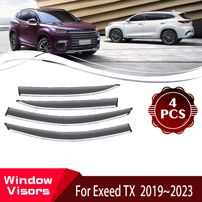 

For Chery Exeed TX M31T 2019~2023 Car Awnings Window Visor Sun Visor Deflector Rainproof Weathershields Shelter Auto Accessories