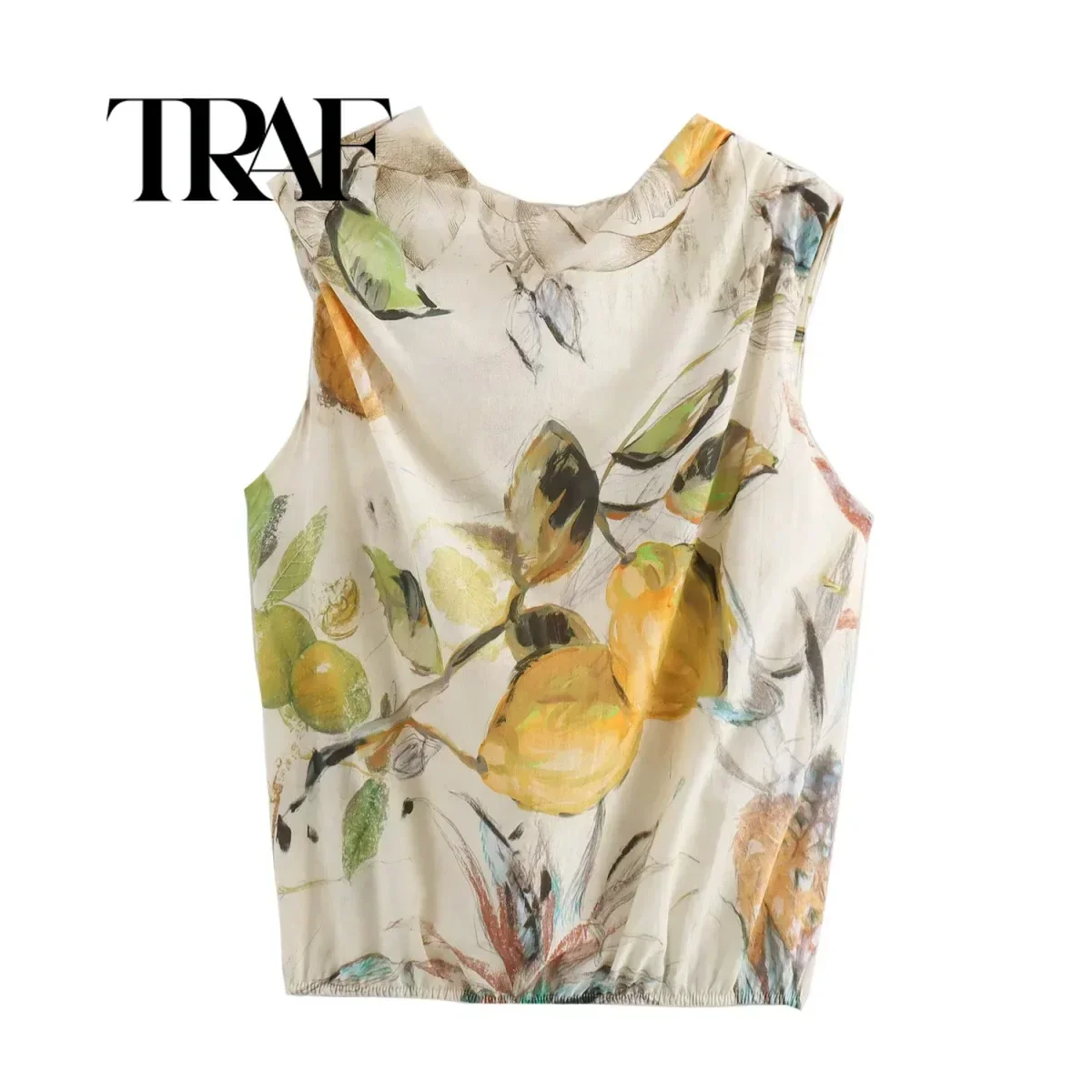 TRAF 2024 летняя блузка женская повседневная одежда популярный женский удобный топ с