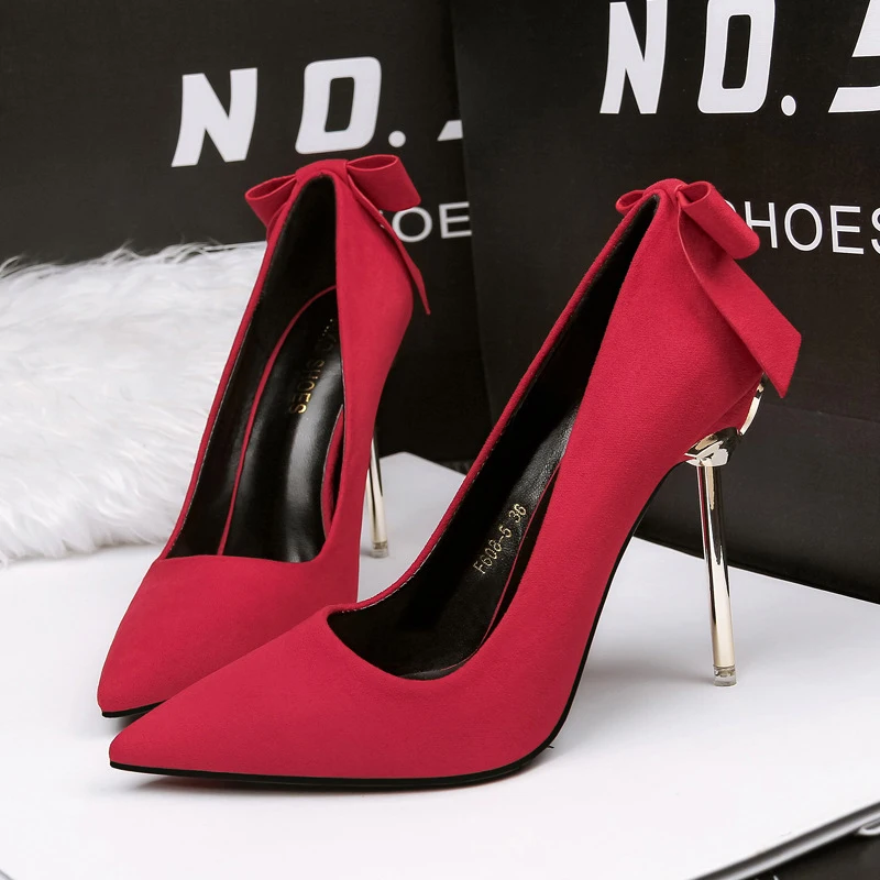 

Women's Shoes Sweet Pumps Shoes For Women High Heels Fashion Pumps Pointed Toe Stiletto Bowknot Heels Party Shoes Ladies Pumps