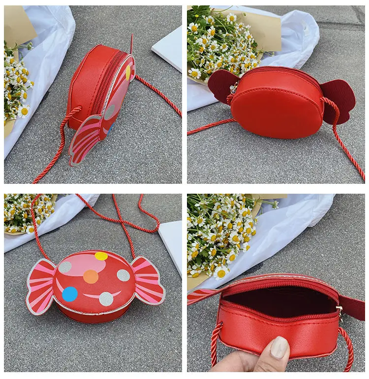 Lovely Candy Baby Girls Small Shoulder Bags Cartoon Children's Mini Coin Pouch Purse Handbags PU Leather Mini Kids Crossbody Bag