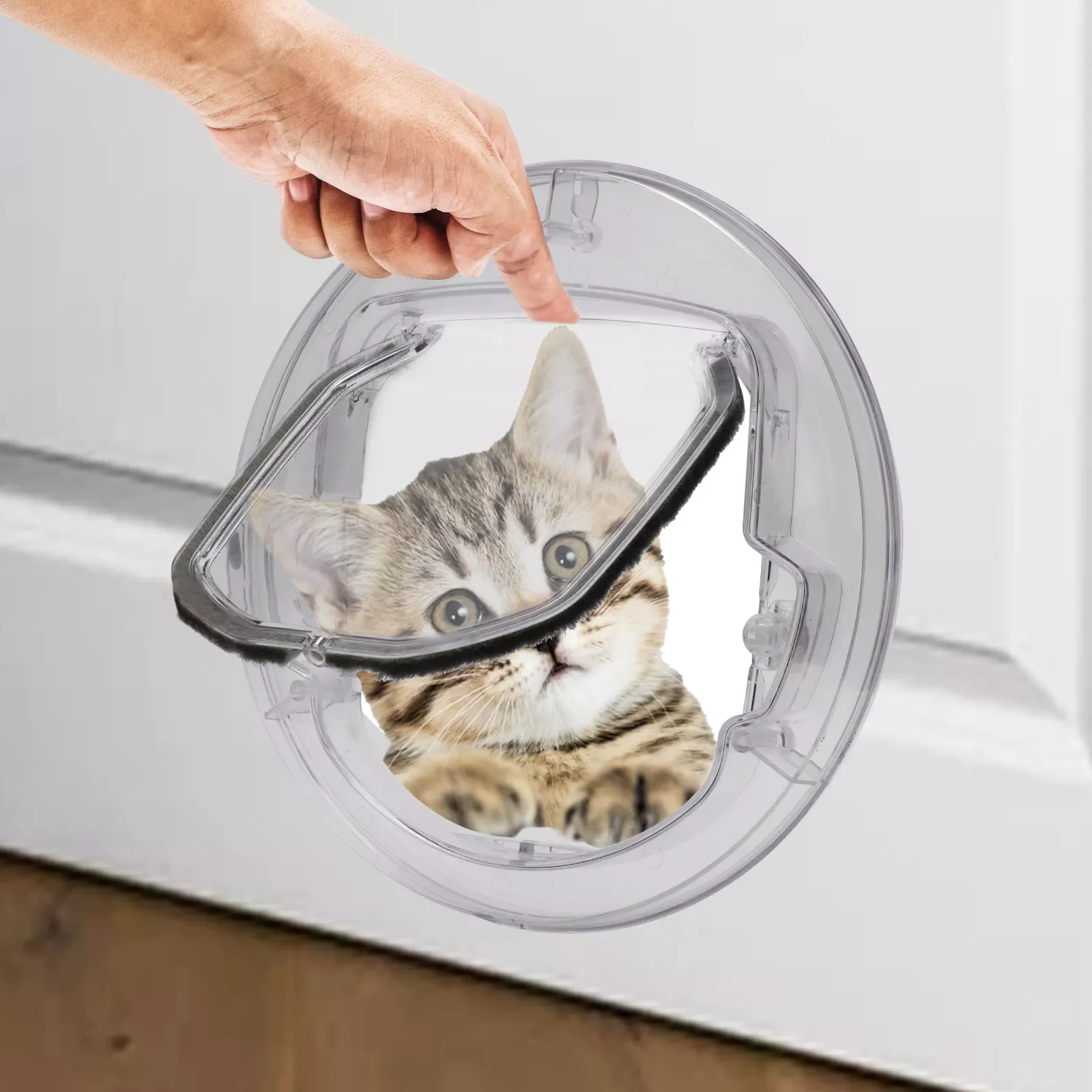 

Дверь для домашних животных, 4-ходовая Запираемая, для котят и щенков