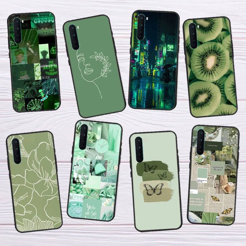 Зеленая эстетика для Realme 10 Pro Plus GT Neo 5 3T C55 C35 C33 C31 C30 C21Y OnePlus 11 Nord CE 2 3 Lite чехол