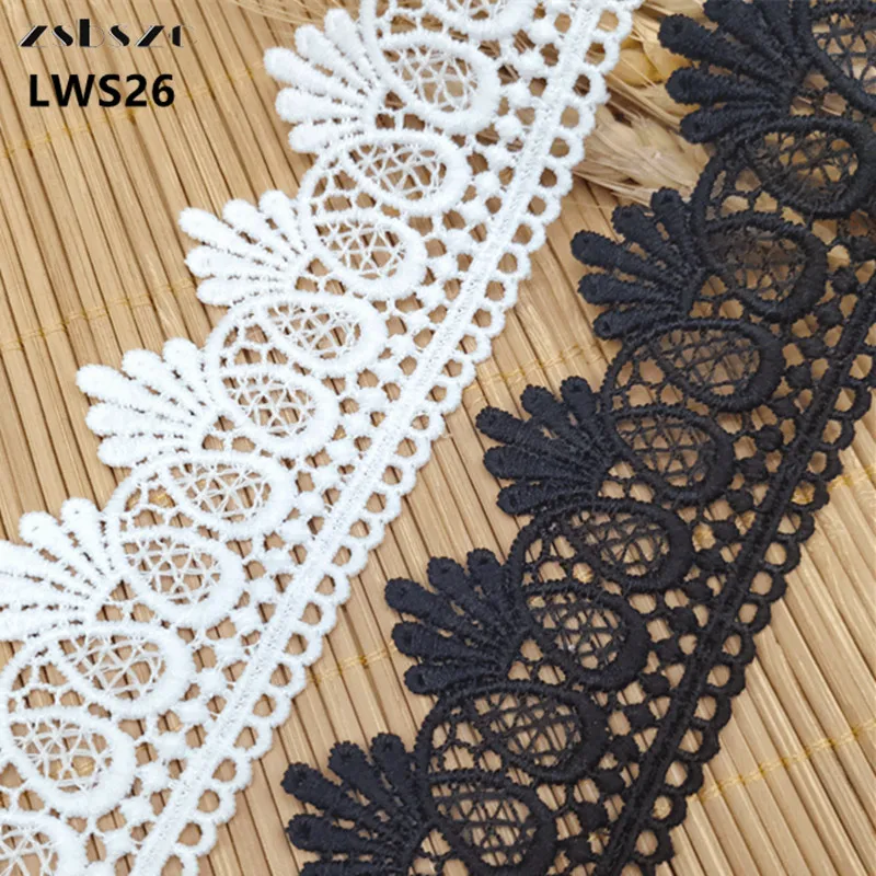 Zsbszc 4,8 см молочный шелк водорастворимое кружевное платье для детской одежды аксессуары вышитая кружевная ткань лента LWS26