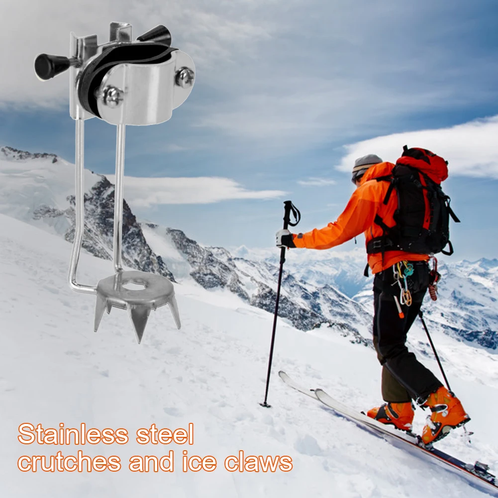 

Hot Sale Ice Claw Cane Skillful Manufacture Prong Trekking Pole Crampons Cleat Accessory Stainless Steel Ice Claw Crutch