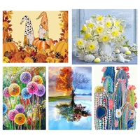 5d diamond painting cross stitch living room bedroom hanging picture round diamond full diamond plant flower favorably diy gift